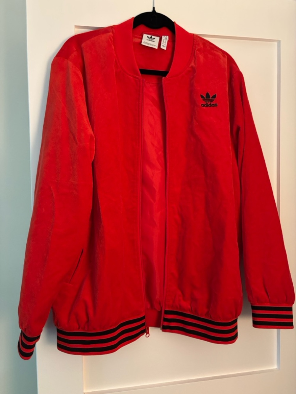 adidas Red Velour Jacket with Card Suit Logos